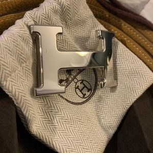 H belt buckle & Reversible leather strap 32 mm